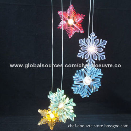 Battery-operated Snowflake Hanging UFO with LED
